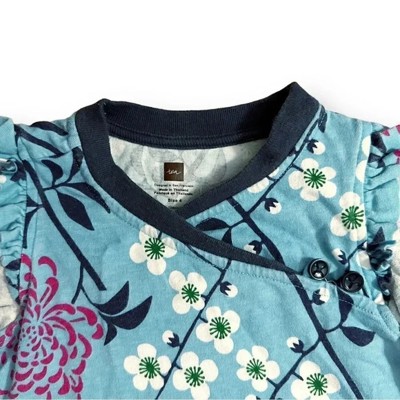 Tea Collection | Faux Layered Wrap Neck Dress (4) - Picture 2 of 6